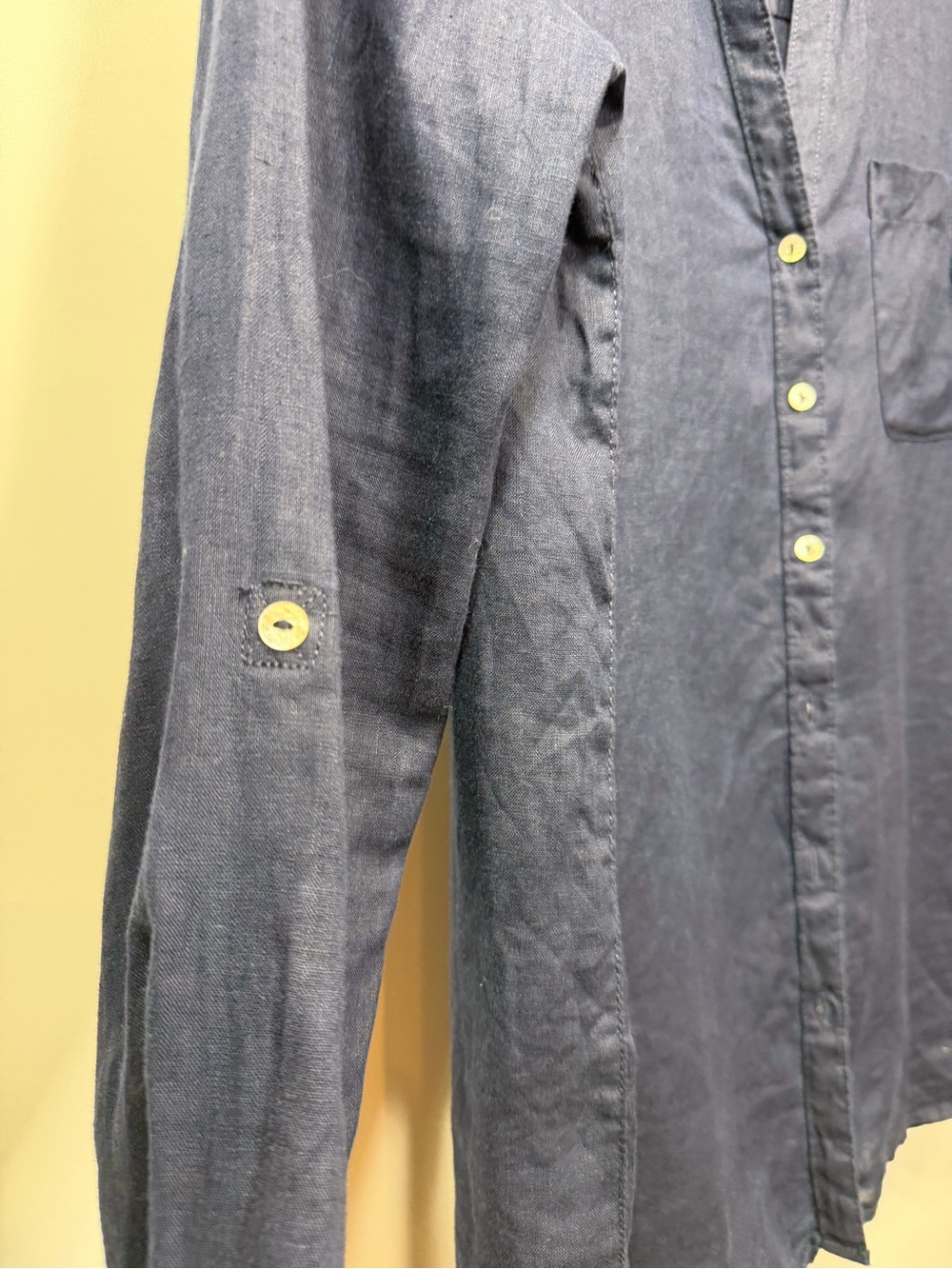 Sigrid Olsen 100% Linen Navy Blue M - Picture 6 of 12